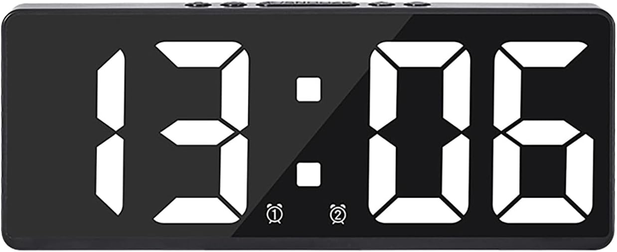 Reloj despertador digital LED de escritorio, pantalla grande, 3 pulgadas, modo de temperatura USB, 1224 horas, escritorio pequeño, dormitorio,