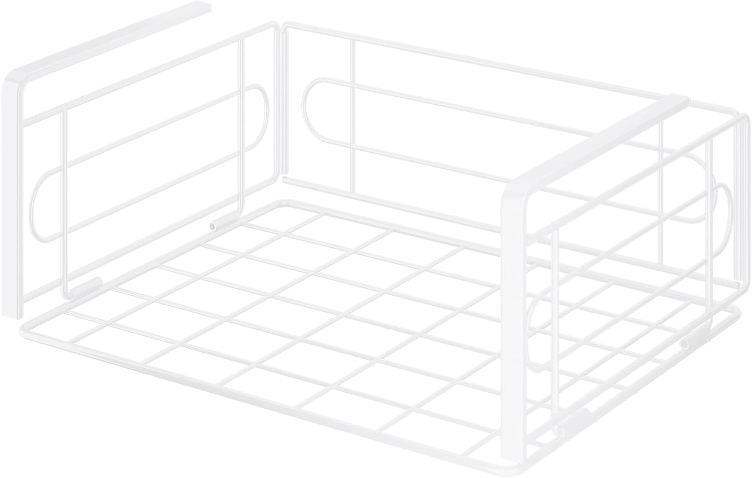 Kaitiemoo – Cesta colgante plegable de una pieza para colgar debajo del estante, cesta de almacenamiento debajo del gabinete, organizador de estante
