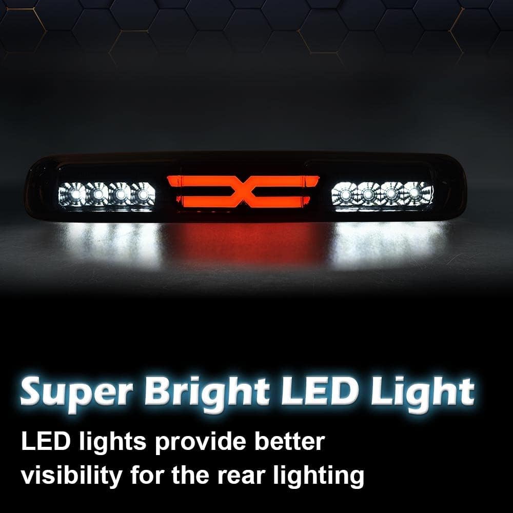 PIT66 3 luz LED de freno, compatible con Chevy Silverado 1500 2500 3500 y modelos HD 99-06 compatible con GMC Sierra 1500 2500 3500 y modelos HD