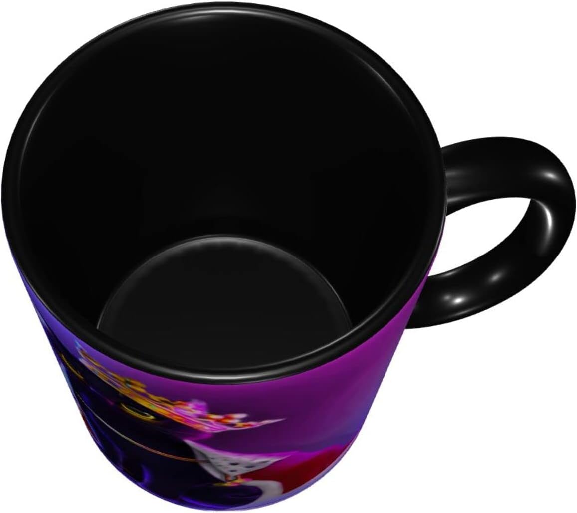 Yamegoun Taza de café con diseño de gato de 11 onzas, taza de té de cerámica, decoración de cocina, apta para microondas, para oficina y hogar,