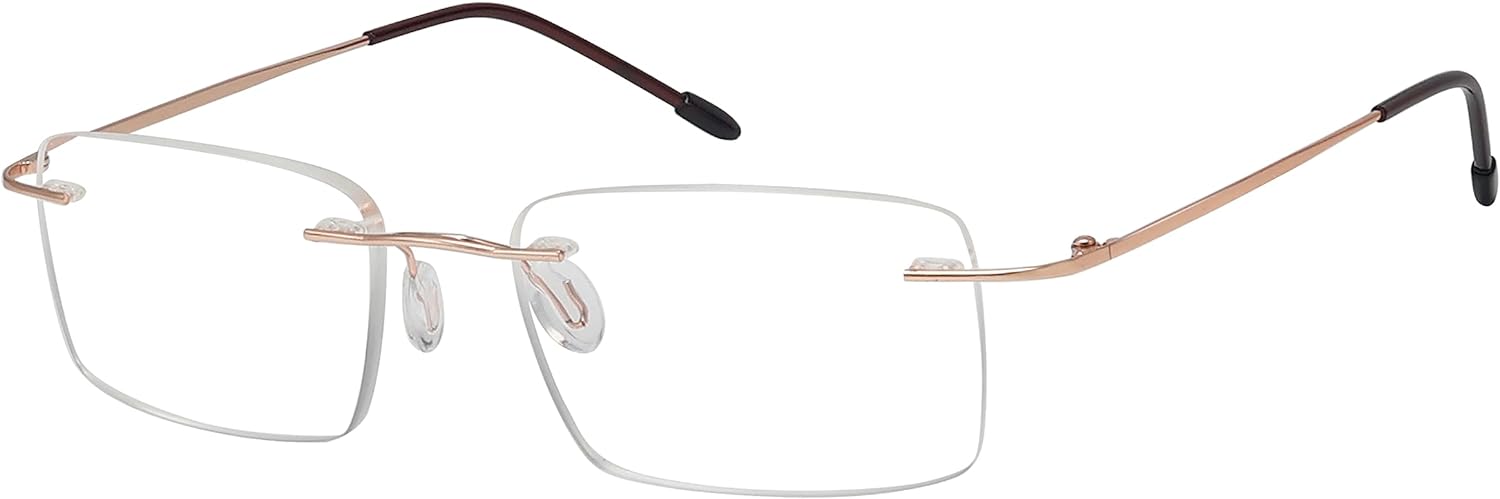 Eyekepper Gafas de lectura sin marco para hombre, lector rectangular sin montura – dorado +1.75