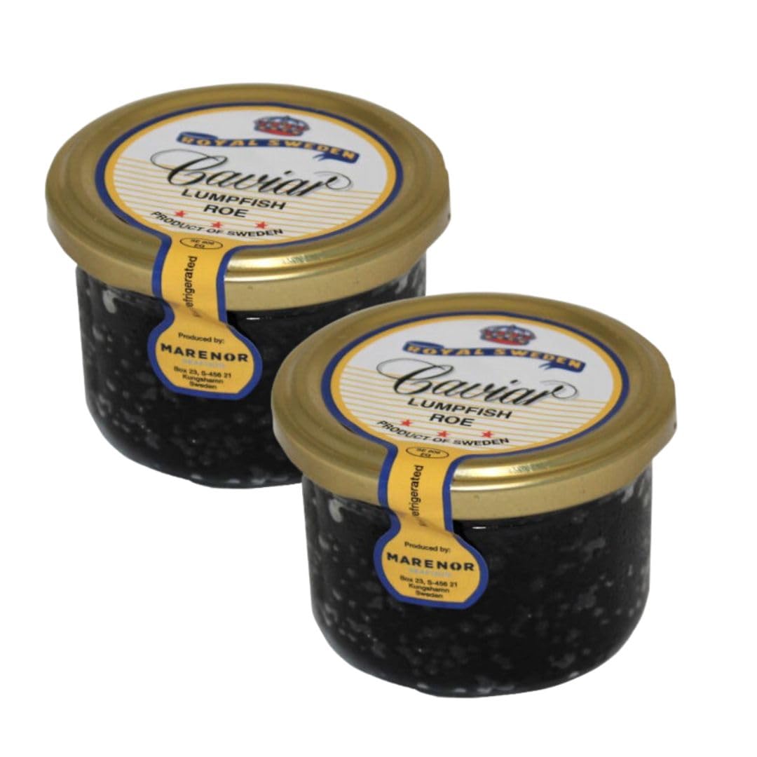 Royal Sweden Lumpfish Huevas de caviar negro, 3.5 onzas (paquete de 2)