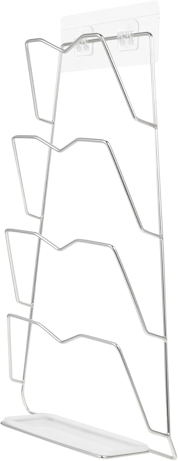 1 juego de tapa de olla Estante de almacenamiento para tapa de sartén, organizador de puerta de despensa, soporte de tapa de pared, organizador de
