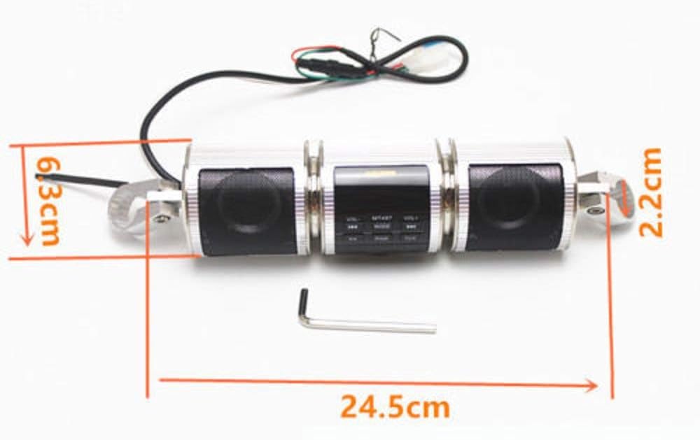 MASO Altavoces estéreo inalámbricos Bluetooth impermeables para motocicleta, montaje en manillar, reproductor de música MP3, sistema amplificador de
