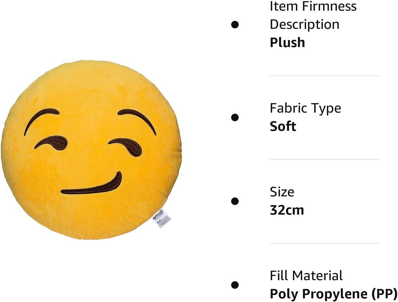 Cojín de emoticono de EvZ, Poliéster & Mezcla de poliéster, 32 cm