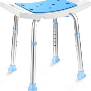 Silla de ducha para ducha interior, taburete de ducha antideslizante con orificios de asiento acolchados para bañera y baño, banco de baño Silla de ducha para ducha interior, taburete de ducha antideslizante con orificios de asiento acolchados para bañera y baño, banco de baño