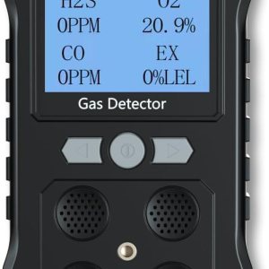 Gas Detector, Portable 4 Gas Monitor with Audible & Visual AlarmH2S,O2,CO and EX Rechargeable Gas Sniffer Alarm with LCD Display (Black) Gas Detector, Portable 4 Gas Monitor with Audible & Visual AlarmH2S,O2,CO and EX Rechargeable Gas Sniffer Alarm with LCD Display (Black)