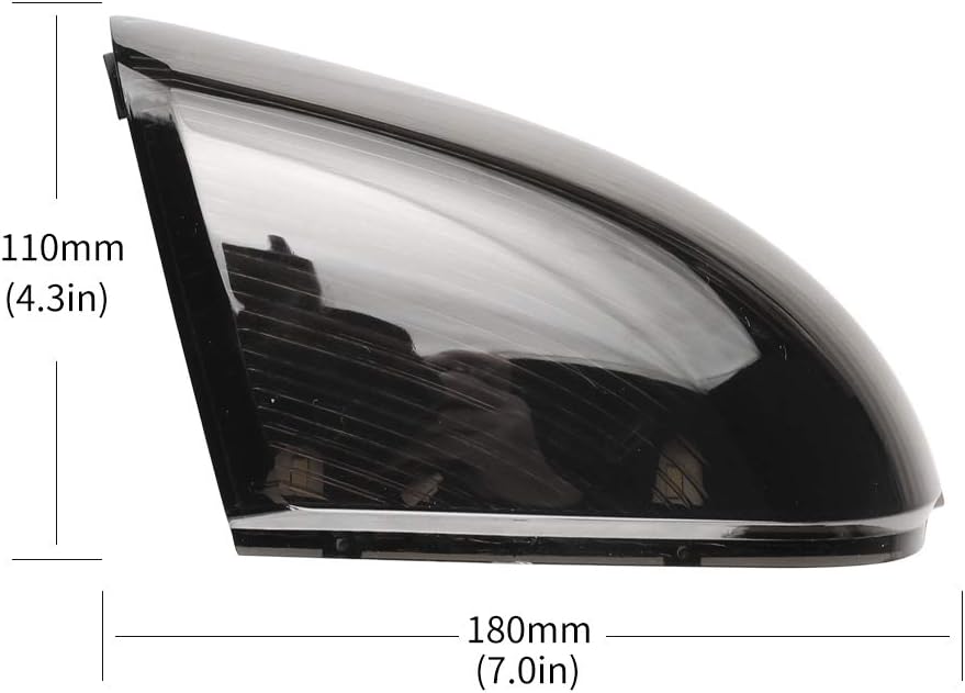 Espejo lateral LED secuencial dinámico señal de giro luz compatible con Dodge Ram 1500 2009-2018, Ram 2500 2010-2018, lente ahumada para 68064948AA