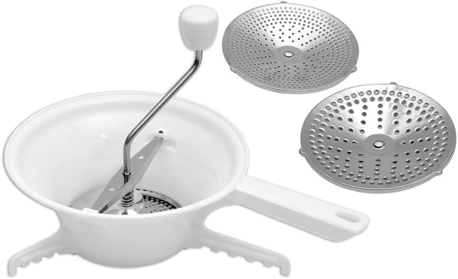 ZLXHDL Manivela de molino de alimentos, molino de alimentos rotativo de discos,Molinillo de alimentos para salsa de tomate con 3 molienda para salsa