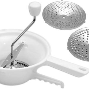 ZLXHDL Manivela de molino de alimentos, molino de alimentos rotativo de discos,Molinillo de alimentos para salsa de tomate con 3 molienda para salsa ZLXHDL Manivela de molino de alimentos, molino de alimentos rotativo de discos,Molinillo de alimentos para salsa de tomate con 3 molienda para salsa