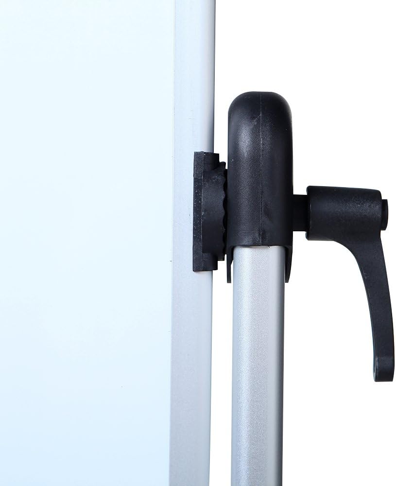 VIZ-PRO Pizarra magnética móvil de doble cara, marco y soporte de aluminio de 60 x 48 pulgadas, con 12 marcadores