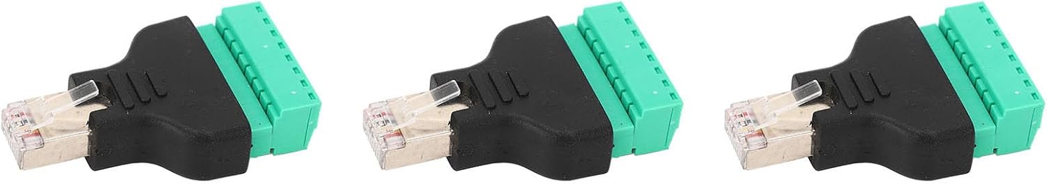 RJ45 Breakout, conector adaptador de terminal de tornillo RJ45, paquete de 3 conectores RJ45 hembra a conector de terminal de tornillo de 8 pines