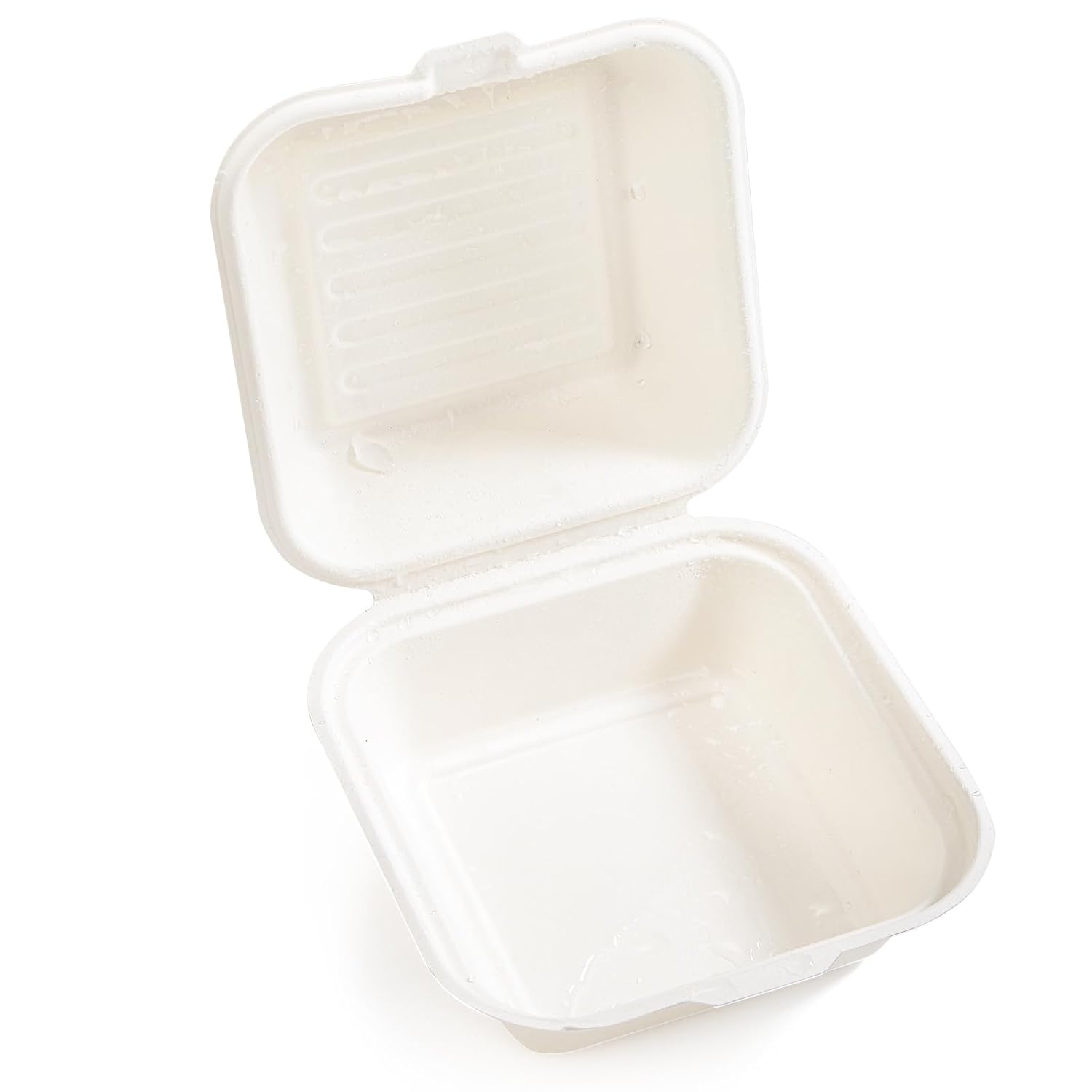 Peohud Paquete de 100 recipientes de comida para llevar, 6 x 6 pulgadas, desechables, caja ecológica para llevar, para hamburguesas, pasteles,