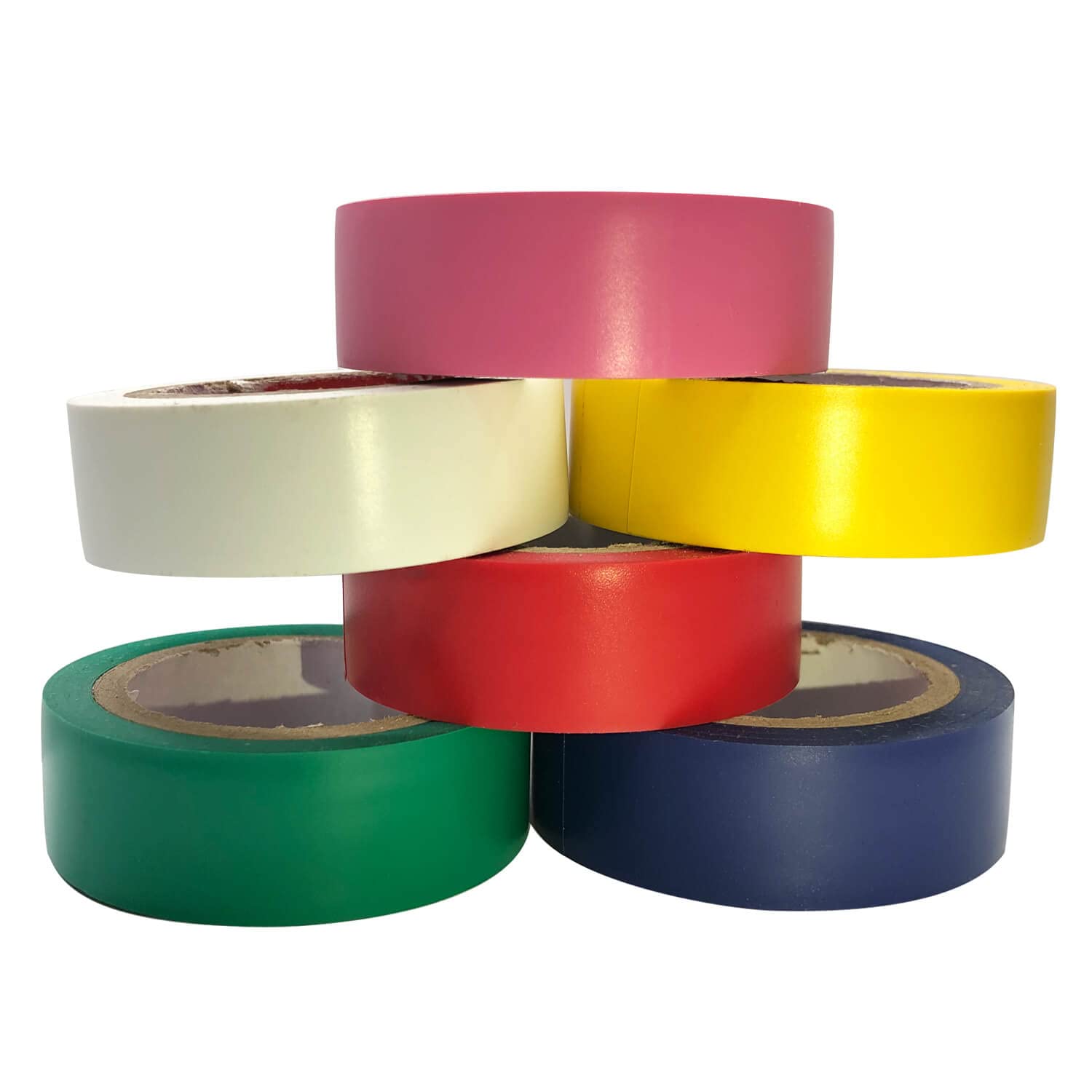 6PcsSet 34-Inch x 30FT Adhesive Tapes, Strong, Durable, Waterproof, Easy-Wrap, Colors Blue, Green, Pink, Red, White
