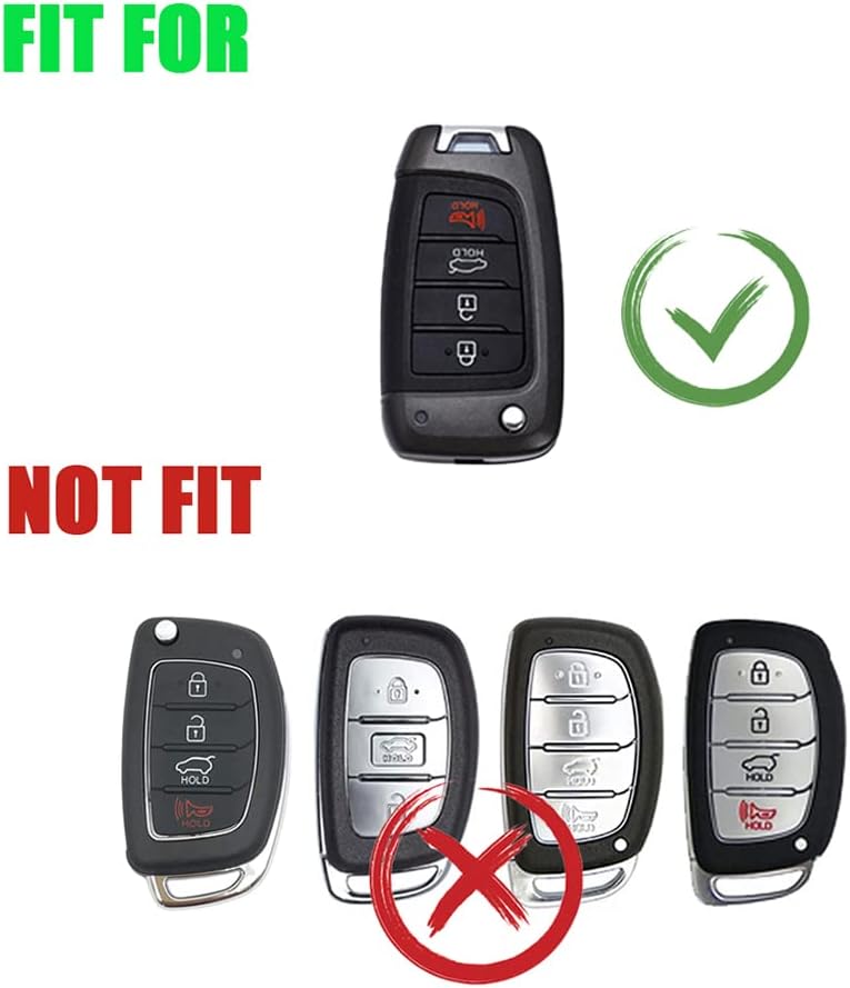 JanneChou Carcasa protectora de aleación de zinc compatible con Hyundai Accent Elantra Kona Santa Fe Veloster