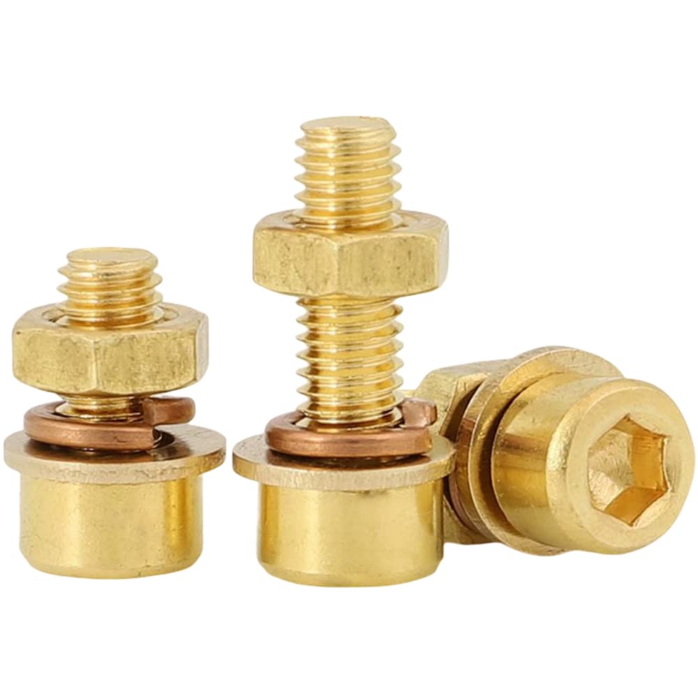M3 M4 M5 M6 M8 Tornillo de latón cuatro en uno Junta plana Arandela de resorte Tornillos de tuerca Cabeza de copa Juego de tornillos hexagonales de