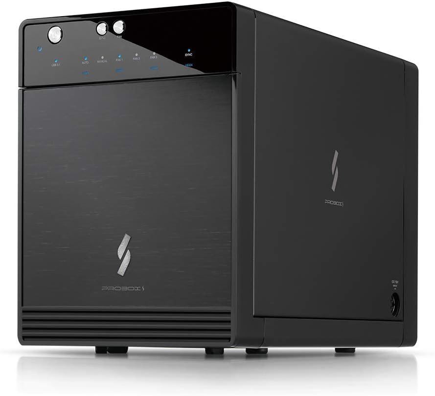Armario para disco duro Mediasonic USB 3.1 4 Bay 3.5″ SATA – USB 3.1 Gen 2 10Gbps Tipo CUSB-C (HF7-SU31C)