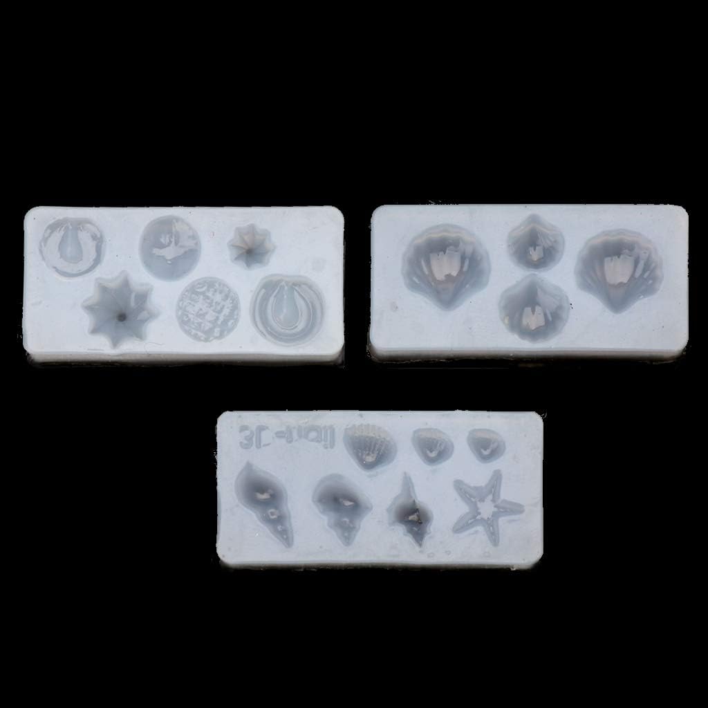 Nuevo molde de silicona con forma de concha de concha de concha de mar, 3 piezas, plantilla de arte de uñas, moldes de silicona para manualidades,