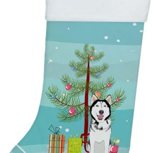 Caroline’s Treasures WDK3070CS Husky siberiano blanco y negro #1 calcetín de Navidad para chimenea, medias colgantes para la temporada de Navidad, Caroline’s Treasures WDK3070CS Husky siberiano blanco y negro #1 calcetín de Navidad para chimenea, medias colgantes para la temporada de Navidad,
