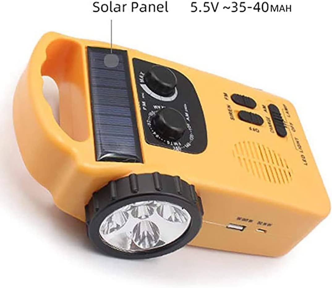 D339 Solar Antorcha Radio Multifuncional Alarma de Emergencia Sonido Teléfono Celular Carga AM FM Radio Generador de Manivela