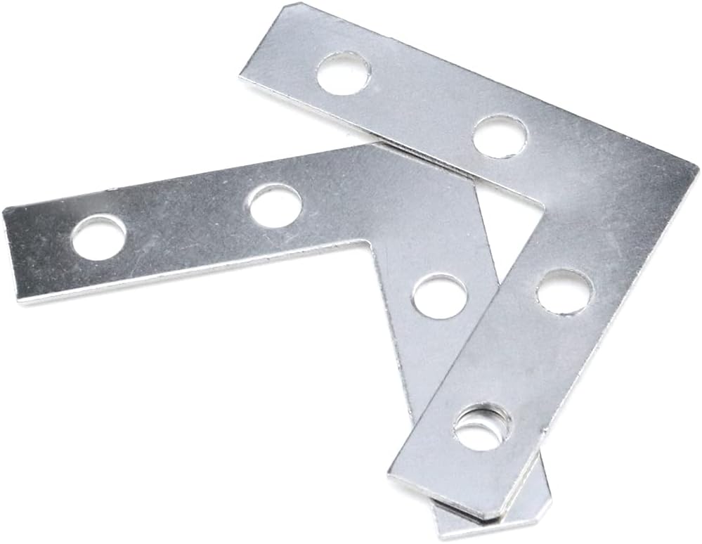 Paquete de 40 soportes plateados en forma de L para juntas de soporte de placa plana, soporte de esquina en ángulo recto