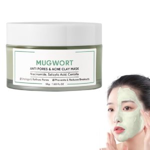 Mugwort – Barra de arcilla para el acné, máscara de artemisa, antiporos y máscara de arcilla para el acné, para eliminar puntos negros, control de Mugwort – Barra de arcilla para el acné, máscara de artemisa, antiporos y máscara de arcilla para el acné, para eliminar puntos negros, control de