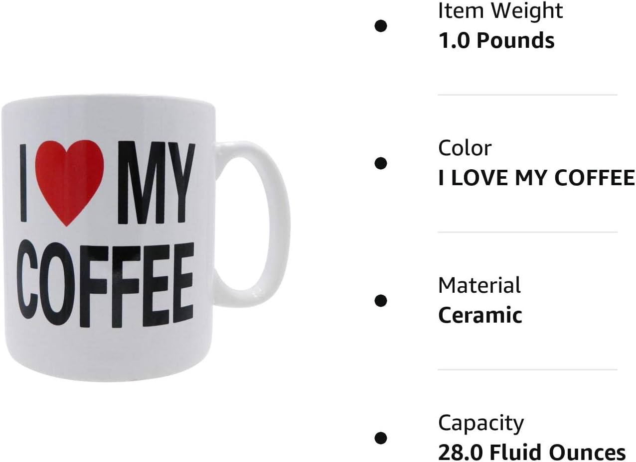 Taza grande de café de gran tamaño de 28 onzas, taza de tamaño mega, extra grande para bebidas grandes, decoración de escritorio de oficina, regalo