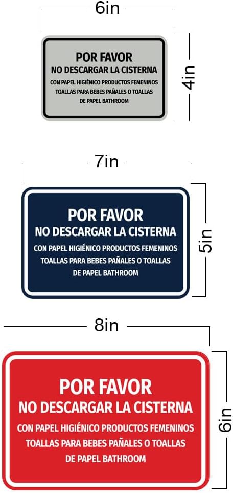 Signs ByLITA Classic Framed Por favor No Descargar la Cisterna Con Papel higiénico Productos Femeninos Toallas Para Bebes Pañales o Toallas De Papel