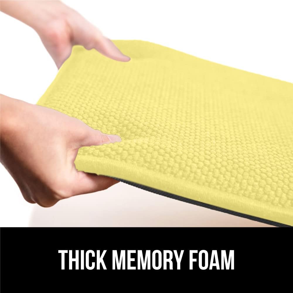 Gorilla Grip – Cojines de espuma viscoelástica para silla, de microfibra, se mantienen en su lugar, juego de 4, 16 x 16 pulgadas, amarillo