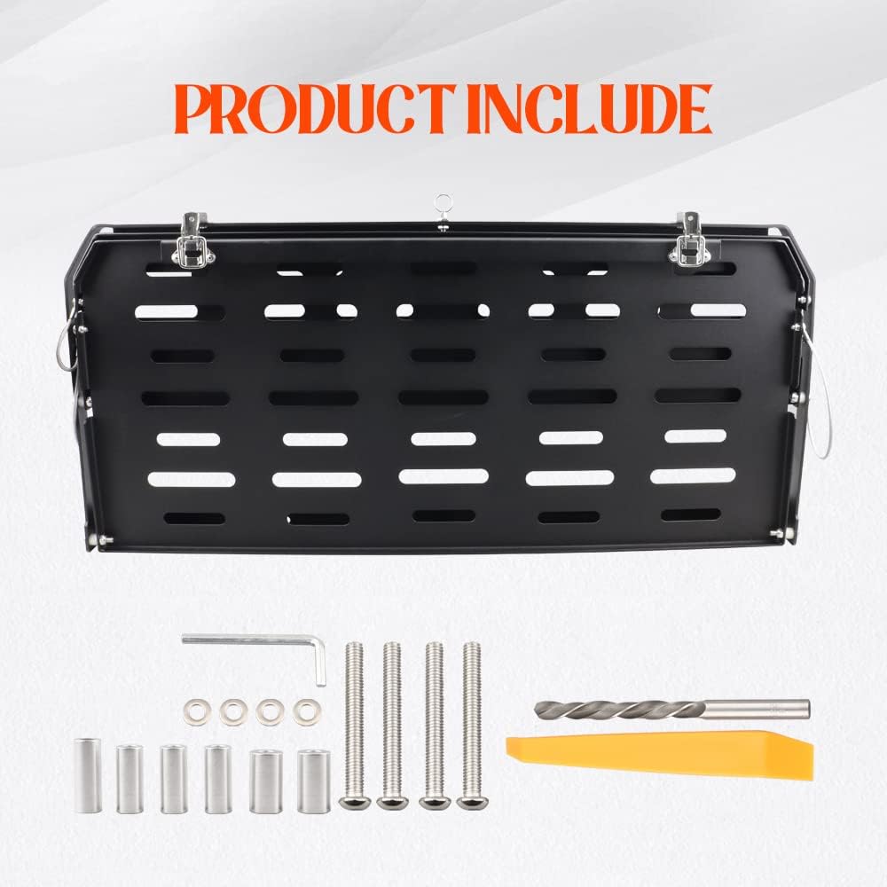 Samman JL – Soporte plegable de metal para portaequipajes para puerta trasera, soporte de equipaje para acampar al aire libre, compatible con Jeep