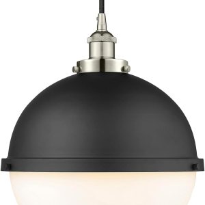 Innovations Lighting 616-1PH-PN-HFS-121-BK Downtown Urban – Lámpara colgante de una luz en dos tonos Innovations Lighting 616-1PH-PN-HFS-121-BK Downtown Urban – Lámpara colgante de una luz en dos tonos