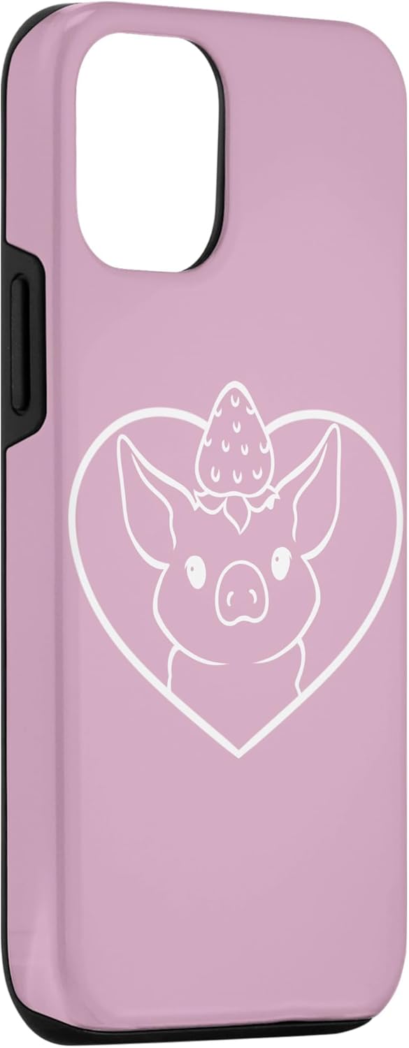 Funda para iPhone 13 Sow Swine Cute Heart Strawberry Mini Cerdo