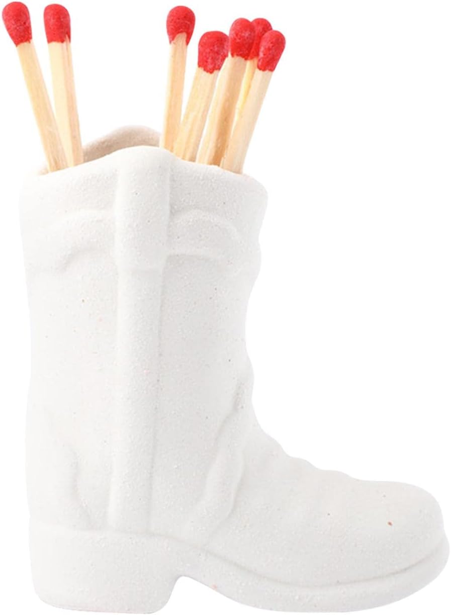 Soporte para botas de vaquero, soporte de cerámica hecho a mano con golpeador, bonito soporte para palillos, soporte para botes de vaquera del
