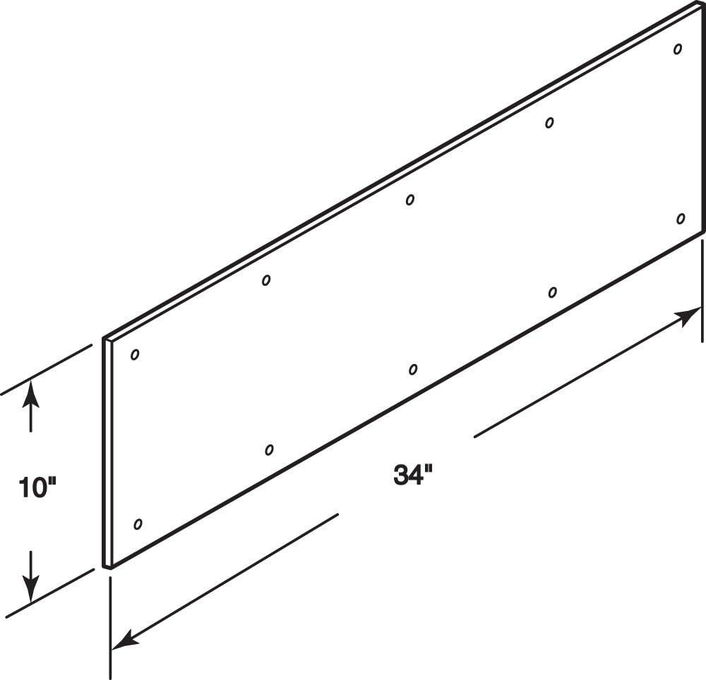 Prime-Line J 4620 – Placa de puerta de 10 x 34 pulgadas, aluminio satinado y placa de patada de puerta Prime-Line MP4837, 6 x 34 pulgadas, aluminio