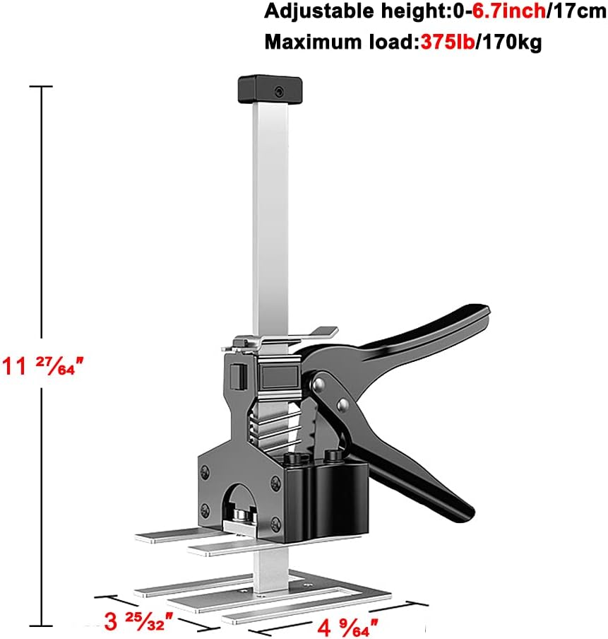 DUEBEL Paquete de 2 unidades de herramientas de brazo de ahorro de mano de obra, montaje de gato de hasta 374.8lbs, elevador de tablero, gabinete,
