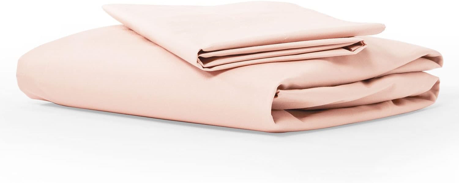 Everyday Sábana bajera ajustable de percal y 1 funda de almohada sin sábana plana o superior, 100% algodón, bolsillo profundo de 15 pulgadas,