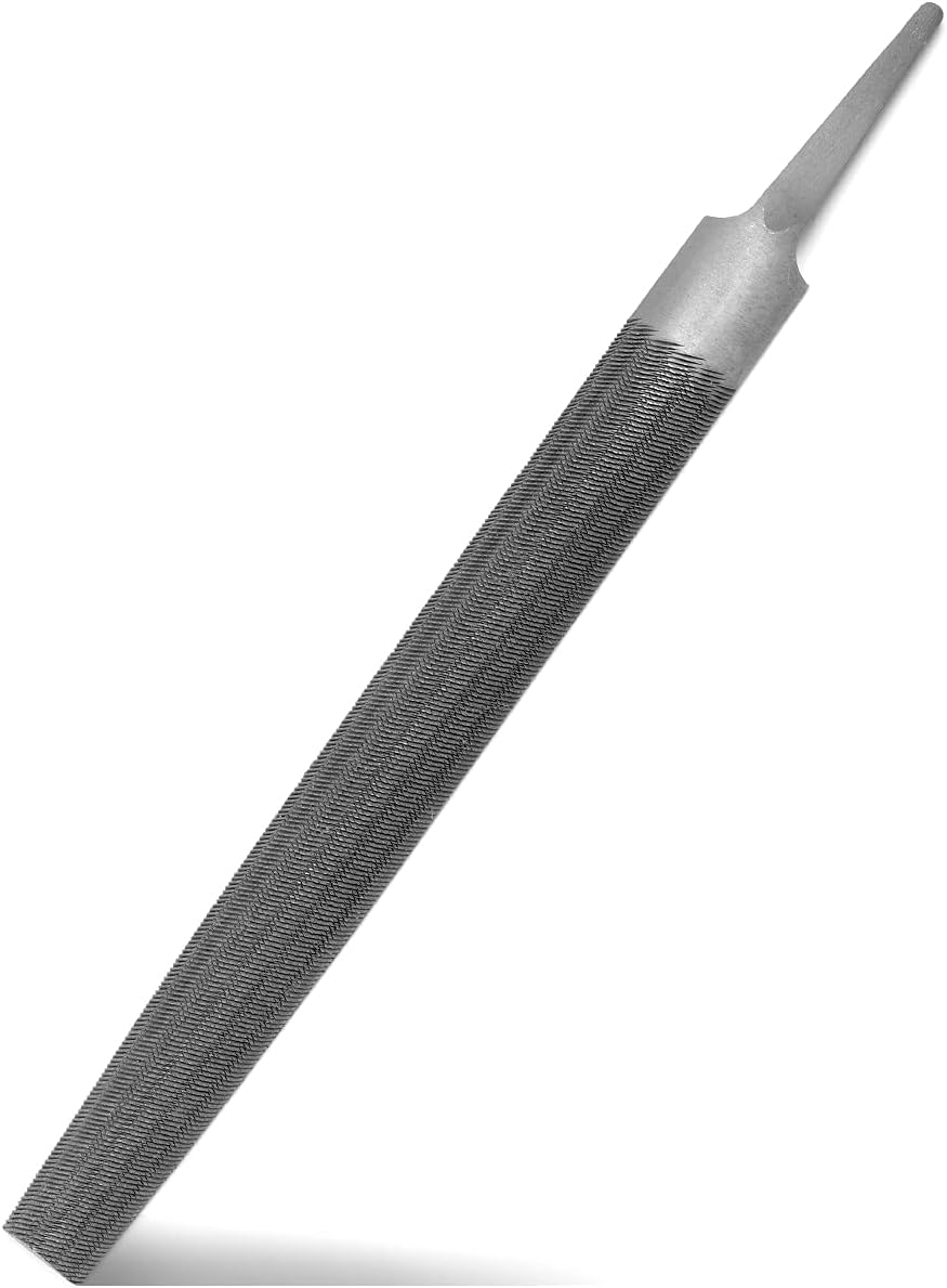 Lima de corte medio redondo de 6 pulgadas, dientes de doble corte, acero de alto carbono, lima de una sola mano sin mango, adecuada para dar forma a