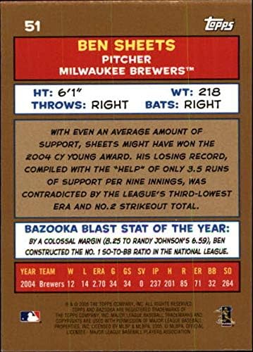 2005 Bazooka Gold Chunks #51 Ben Sheets – NM-MT