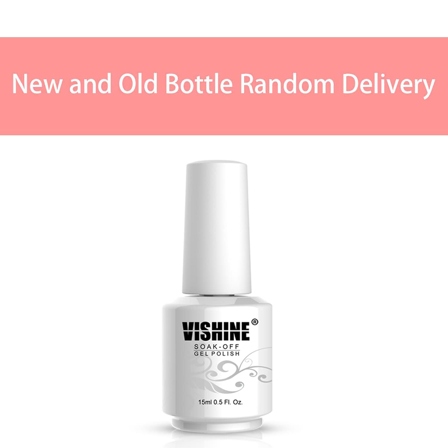 Vishine Esmalte de uñas de gel de 0.5 onzas líquidas, color plateado brillante con purpurina, para remojar los rayos UV LED de larga duración, arte