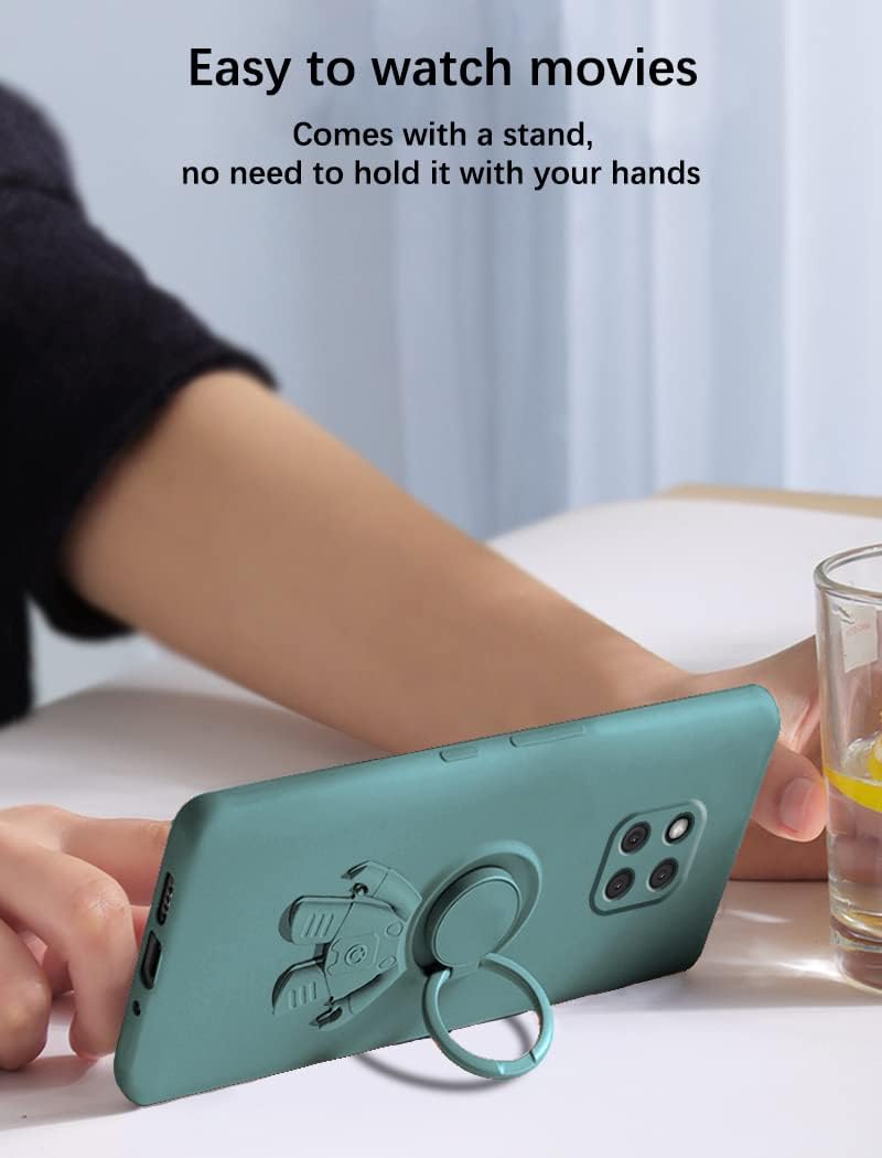 Funda compatible con Huawei Mate 20 Pro con soporte creativo de patrón de astronauta verde, funda para teléfono Huawei Mate 20 Pro con soporte de