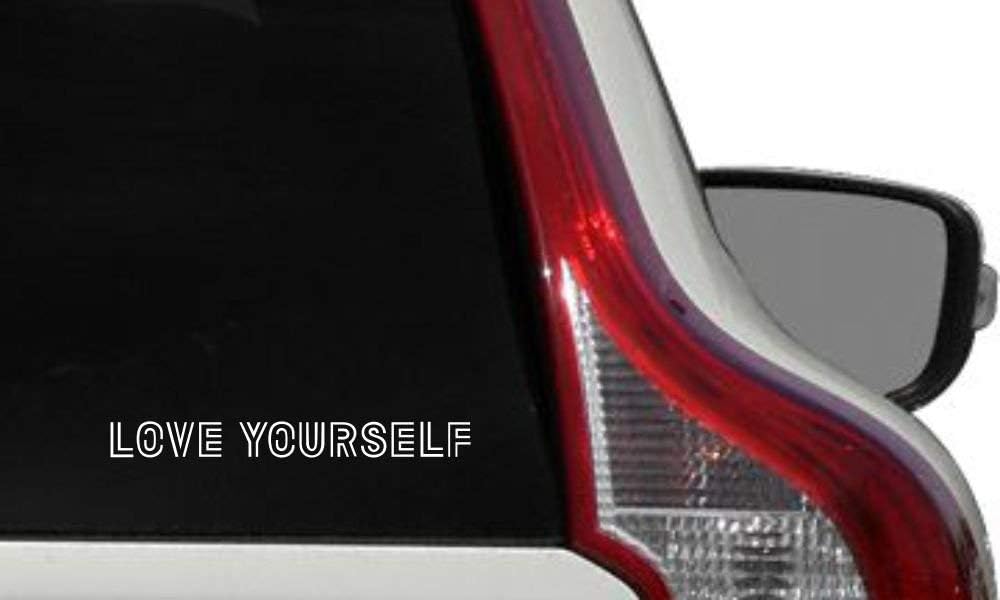 BTS Text Love Yourself Version 1 – Calcomanía de vinilo troquelado para automóvil, camión, parabrisas, ventanas, iPad, tablet, MacBook, laptop,