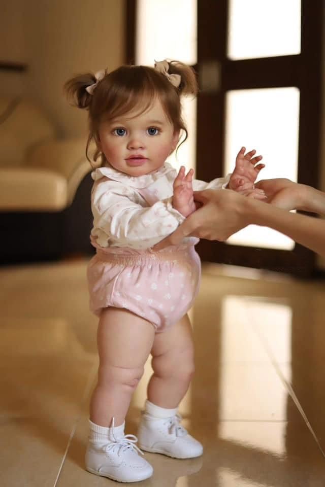 iCradle Muñeca de bebé Reborn de 26 pulgadas, muñeca de princesa recién nacida, realista, de vinilo suave, de aspecto real, muñeca de bebé recién
