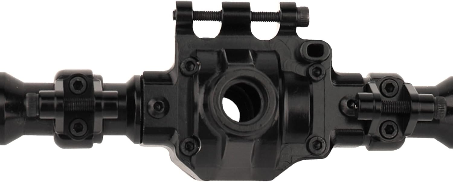 ZXYRC Aluminio CNC integrado Portal Eje Vivienda Frontal Intermedio Trasero para 110 RC Crawler TRX6 G63 6×6 Actualización Piezas (negro)