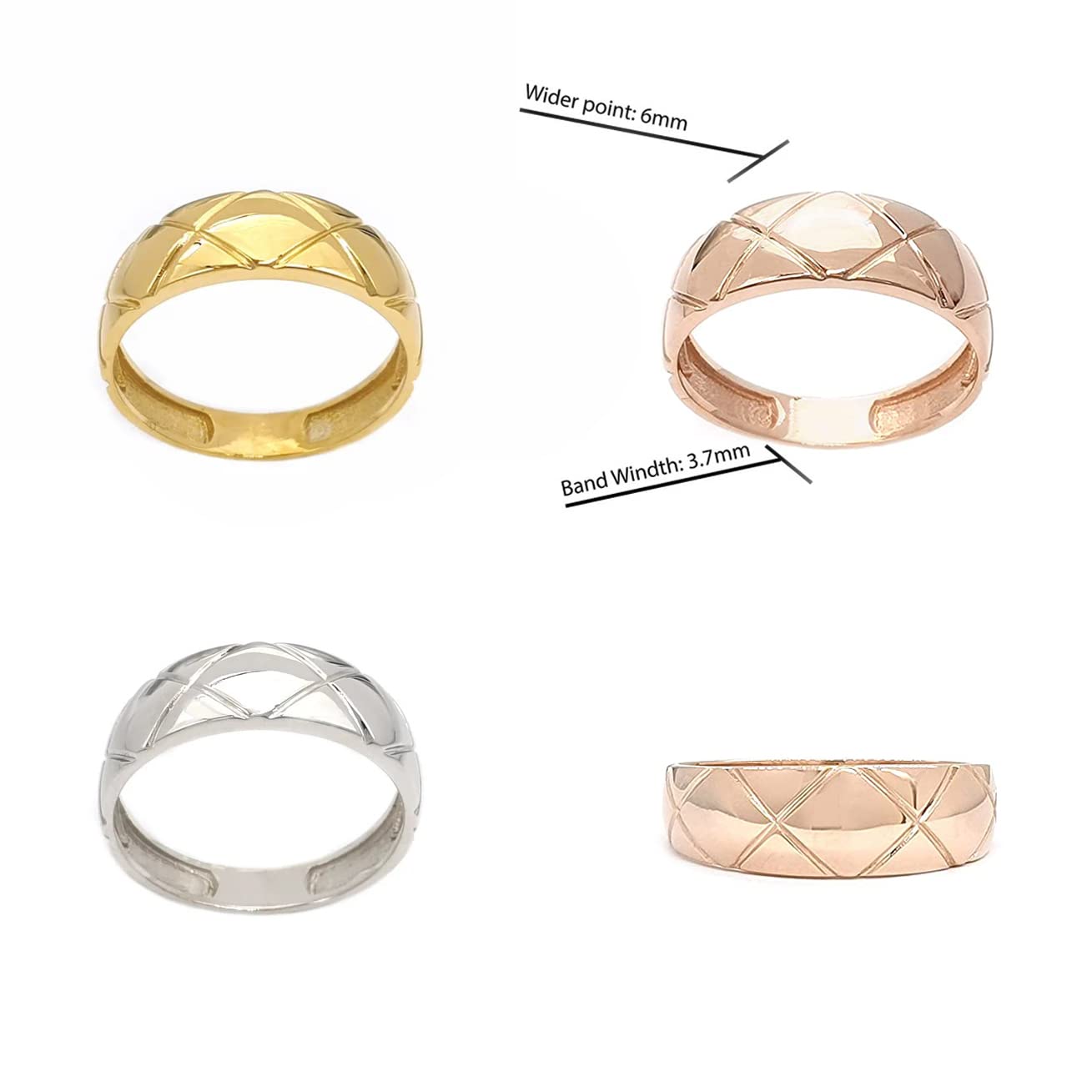 Elegant jewel box Women’s small Dome Capitoné ring in solid Gold 9k, 14k, & 18k, Capitone gold band, Statement gold ring with texture, Unique gift,