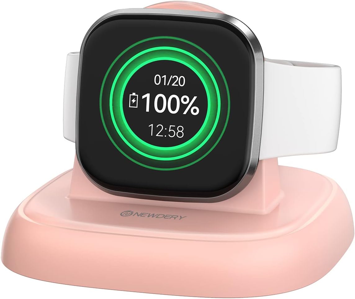 NEWDERY Charger Dock for Fitbit Sense 2SenseVersa 4Versa 3, Magnetic Watch Charger Stand with Charging Cable, Charger Replacement Accessories for