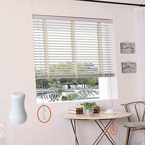 20 piezas de cordón de plástico blanco con borlas, pomos de cordón para ventanas de cortina romana