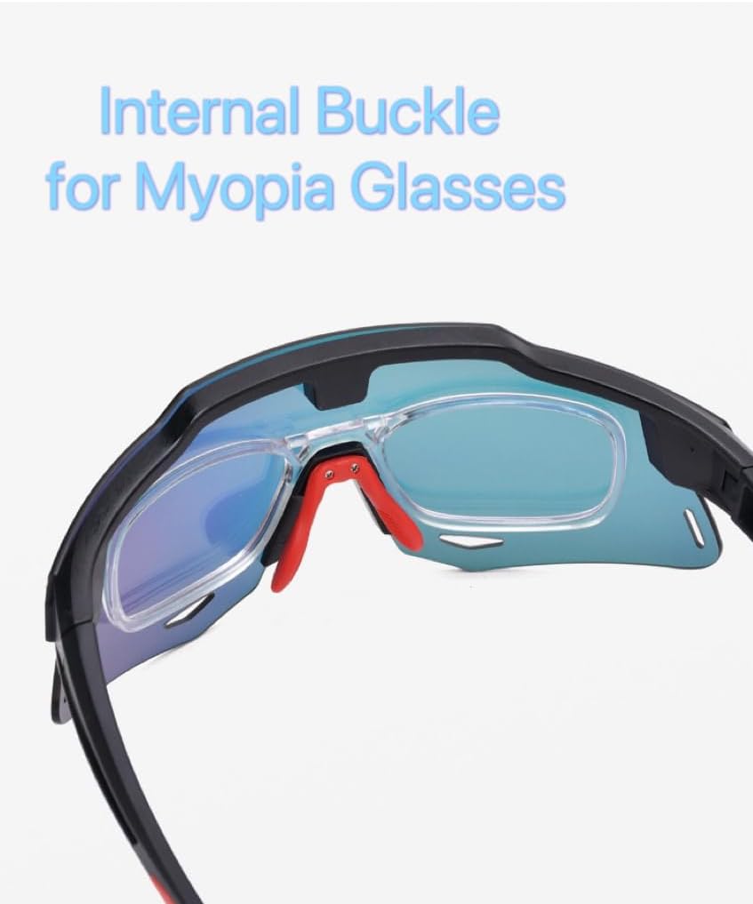 Himiway – Gafas de sol deportivas para hombre y mujer, rojoazul hieloazul hielopolarizadorojo-magnéticoazul hielo-magnéticoazul hielo-magnético