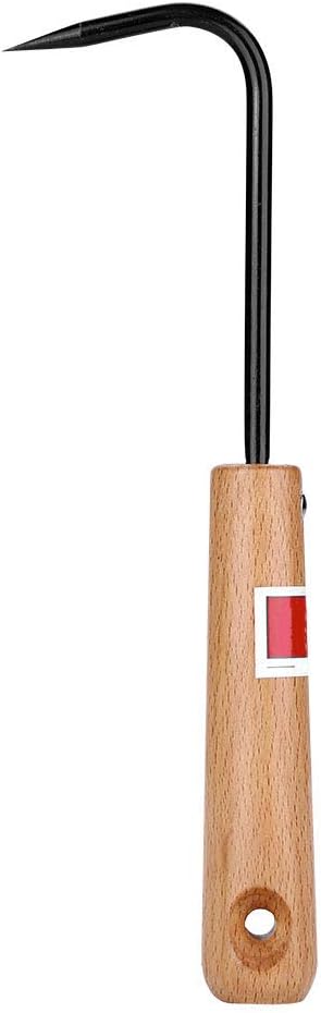 AYNEFY Gancho de raíz de bonsái, rastrillo de jardinería con mango de madera, herramienta de recogida de raíces de bonsái, herramienta de trasplante