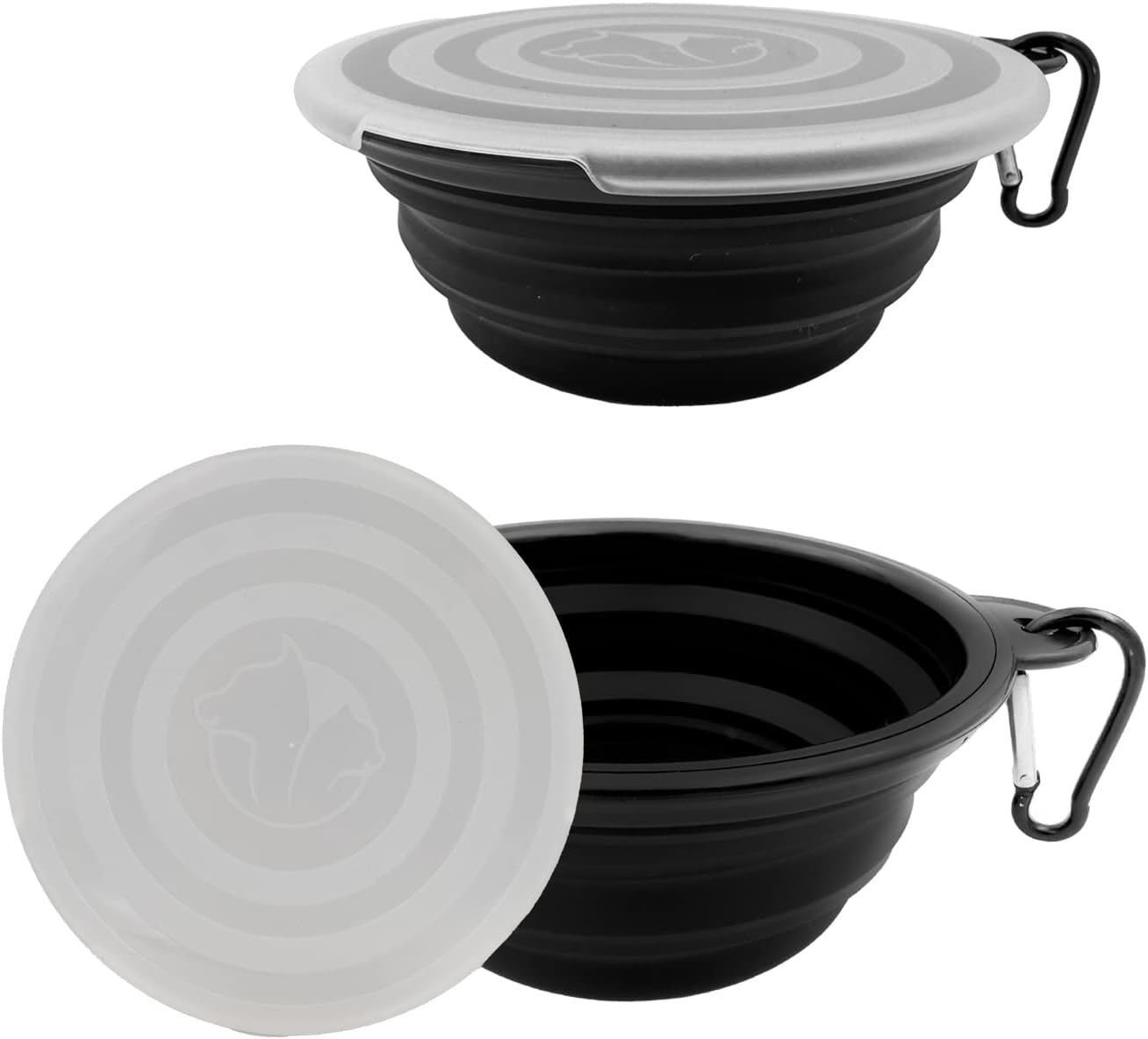 Cuencos plegables de viaje para perros, paquete de 2 cuencos de viaje para perros pequeñosgrandes, portátil, plegable, plato de riego para