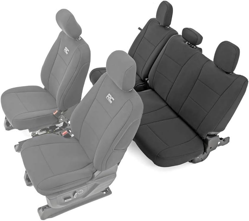 Rough Country Fundas de asiento de neopreno trasero para F-150 15-22  17-22 F-250-91017